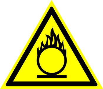 W11 пожароопасно! окислитель (пленка, сторона 200 мм) - Знаки безопасности - Предупреждающие знаки - магазин "Охрана труда и Техника безопасности"